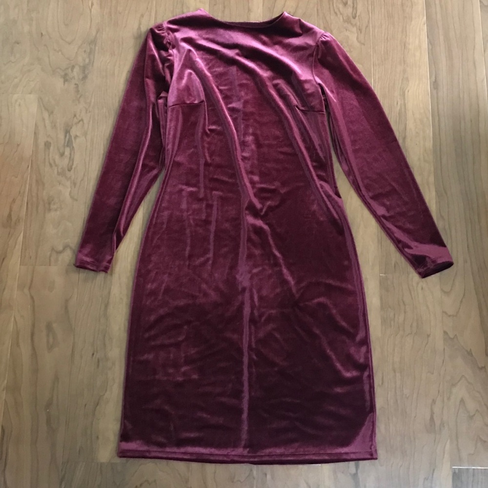 A New Day Burgundy Velvet Shift Dress XS